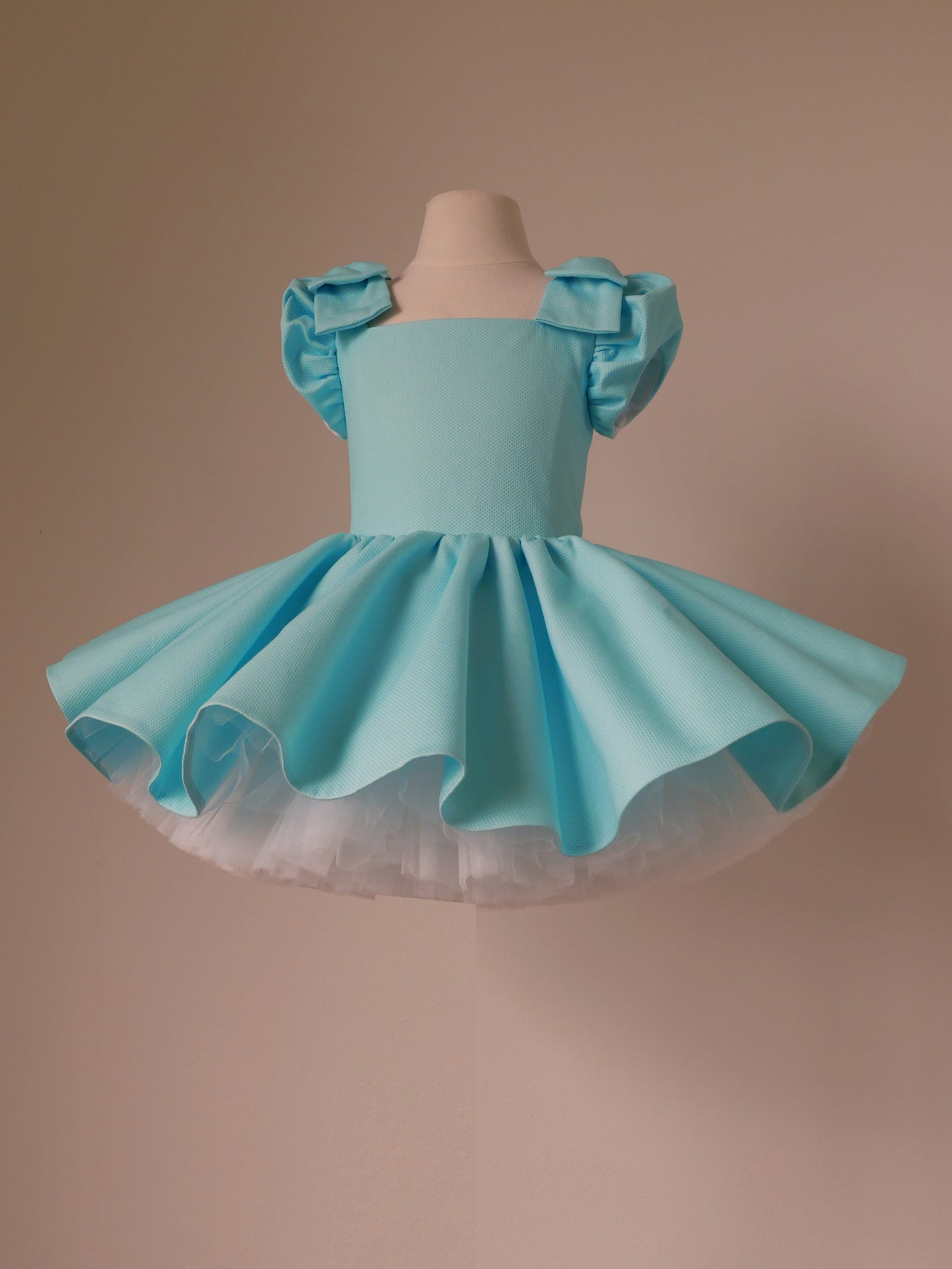 Doll dress in turquoise blue
