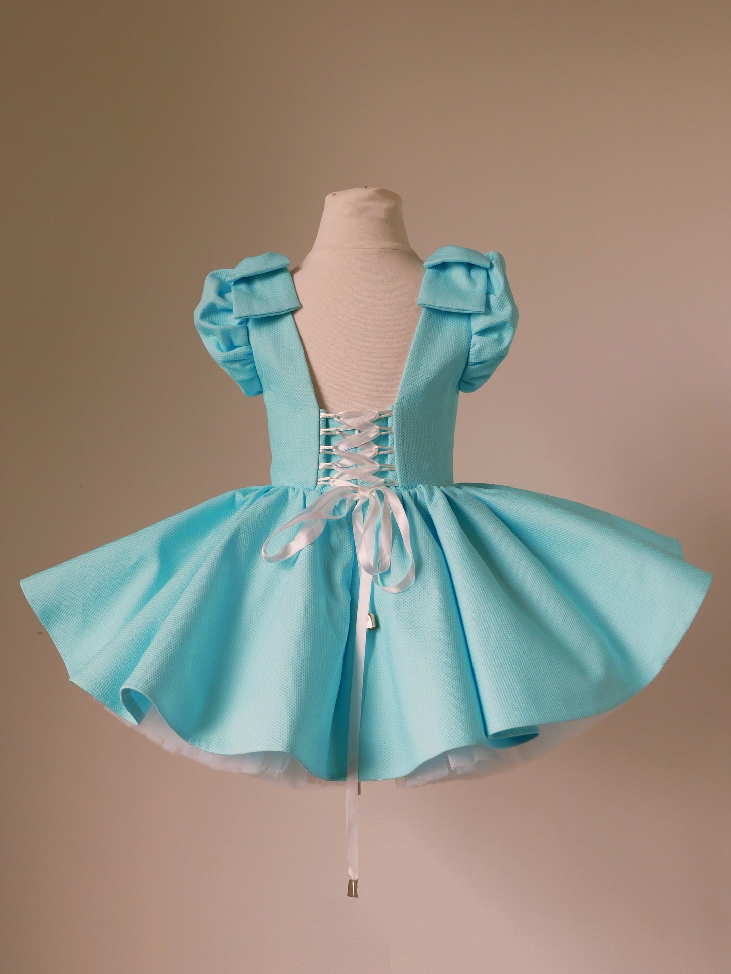 Doll dress in turquoise blue