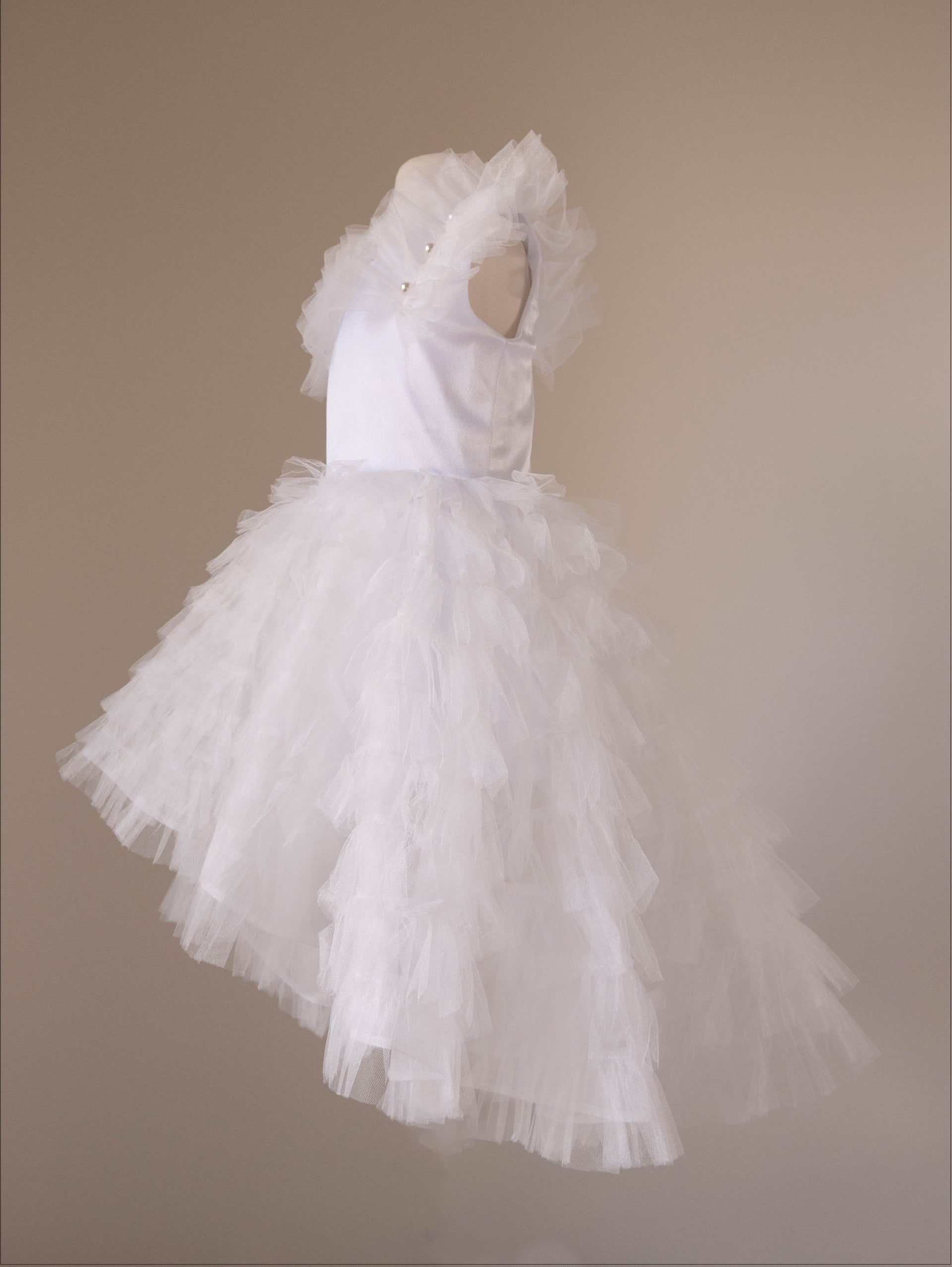 White Ruffle Dress Girls