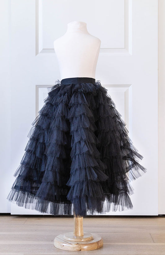 Black tired ruffled Skirt