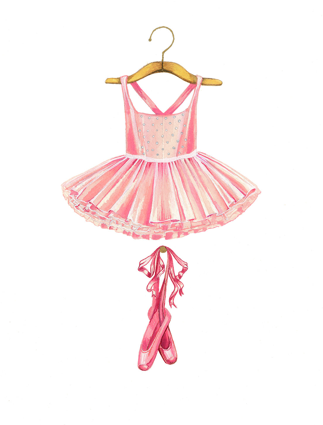 Pink Ballerina Dress Wall Decal for nursery