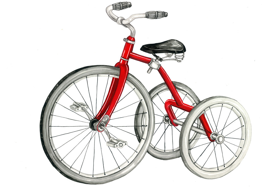 Red Vintage Bicycle Wall Decal by Cling