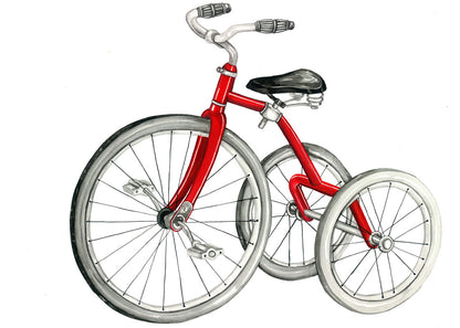 Red Vintage Bicycle Wall Decal by Cling