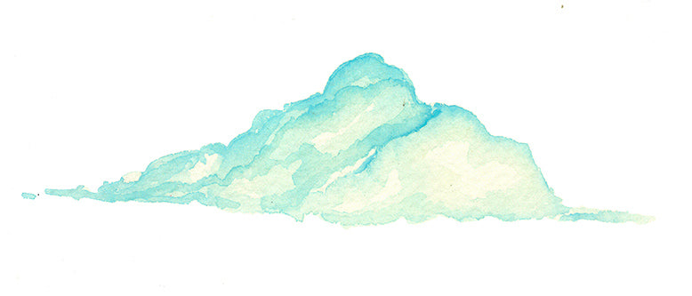 Watercolor blue cloud wall decal for nursery and kids room