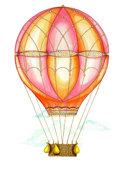 “Hot air balloon wall decal for kids nursery room decor”