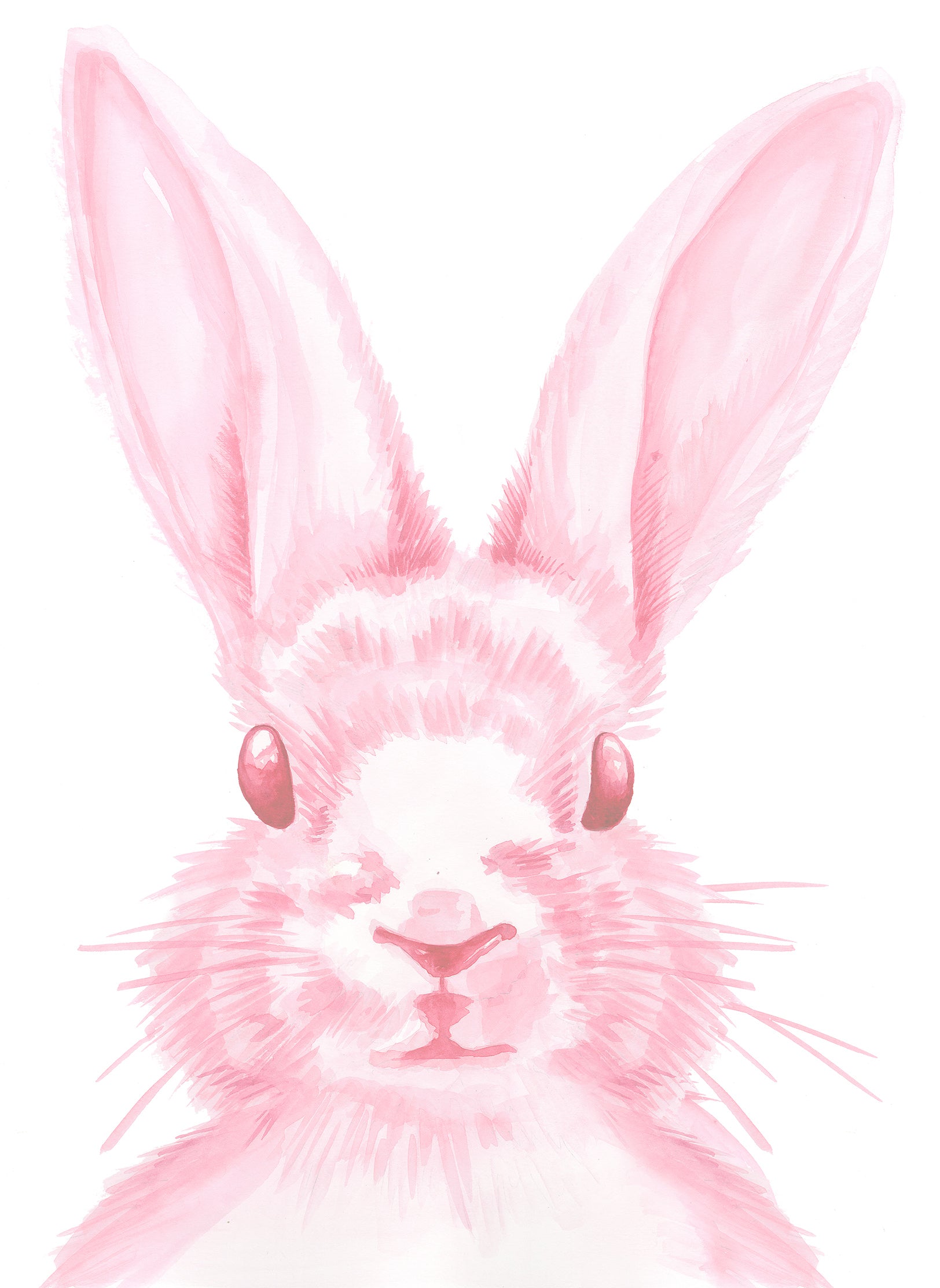 Pink bunny face wall decal for nursery and kids room